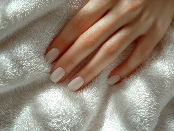 hand-with-neatly-manicured-lightcolored-nails-rests-gently-plush-white-towel-soft-texture-contrasts-with-smooth-appearance-nails-creating-serene-vibe_6_11zon